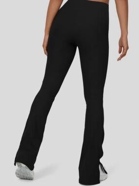 HALARA Black Ribbed Boot-Cut Yoga Pants XL Tall